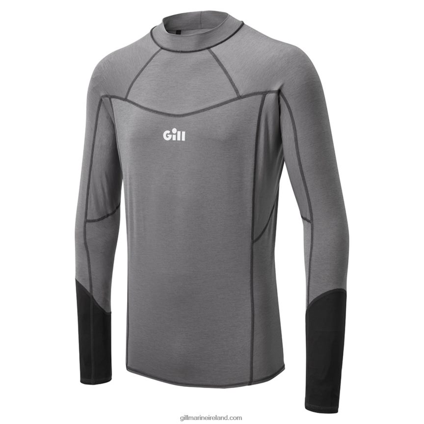 Gill MarineMen's Eco Pro Rash Vest - Long Sleeve 88888X142 Grey Melange - Image 4
