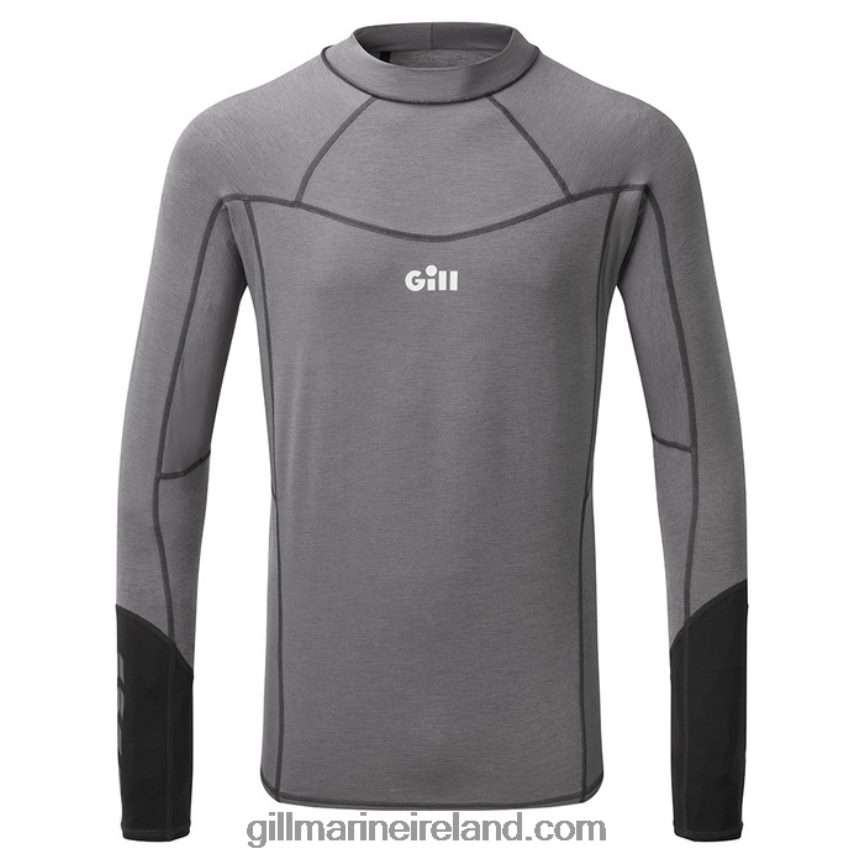 Gill MarineMen's Eco Pro Rash Vest Long Sleeve 88888X473 Grey Melange - Image 1