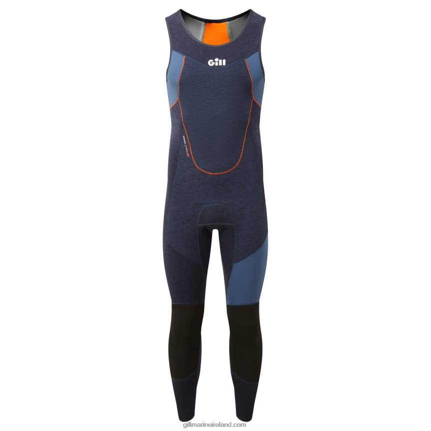 Gill MarineMen's Race FireCell Skiff Suit 88888X567 Dark Denim & Orange - Image 2