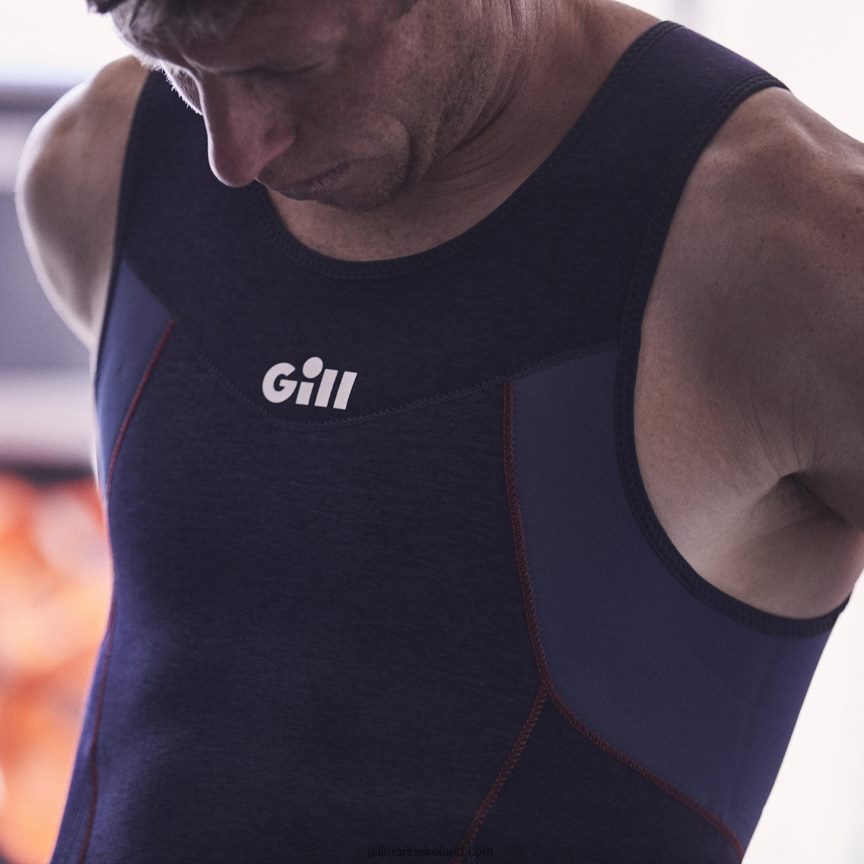 Gill MarineMen's Race FireCell Skiff Suit 88888X567 Dark Denim & Orange - Image 9